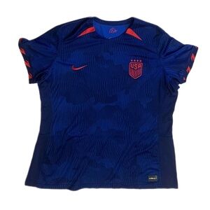 Used Women’s Size XXL Nike USA USWNT Soccer Blue 2023/24 Away Jersey Small Hole